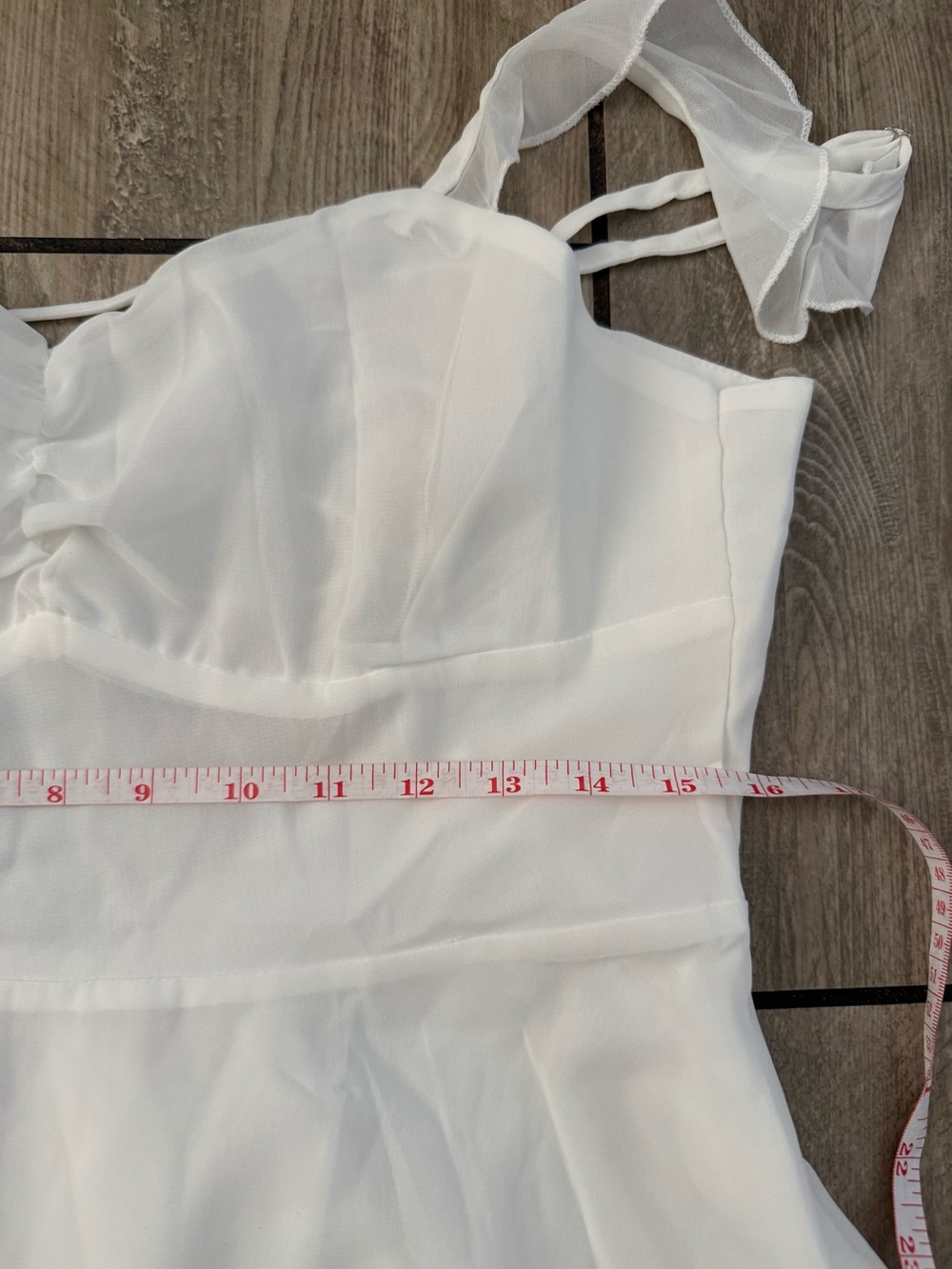 White Ruffle Strap Mini Dress - Picture 2 of 6